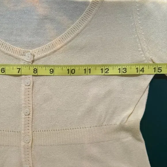 Anthropologie Guinevere Sweater Women Butter Yellow Small Cotton Viscose Classic - Picture 9 of 12